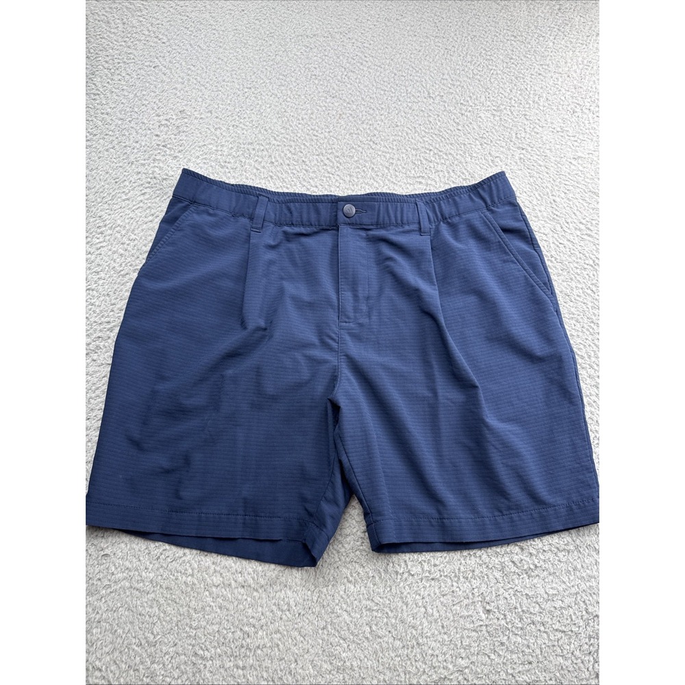 Adidas Golf Shorts Mens 35 Blue Stripe Stretch Performance Casual